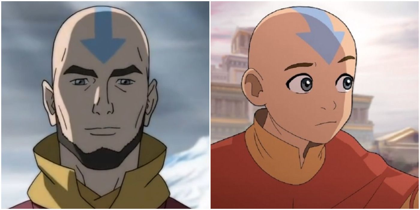 Avatar The Last Airbender Aang as an adult and as a kid