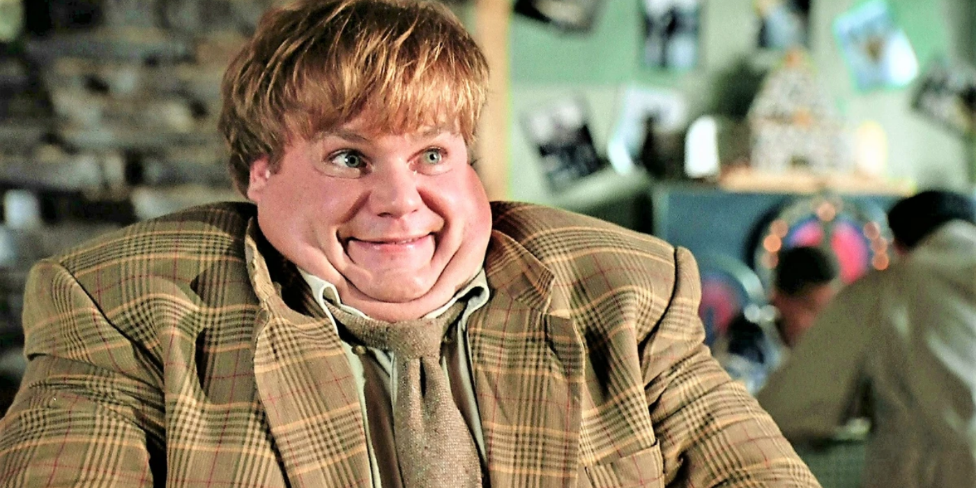 chris farley making a funny face inTommy Boy