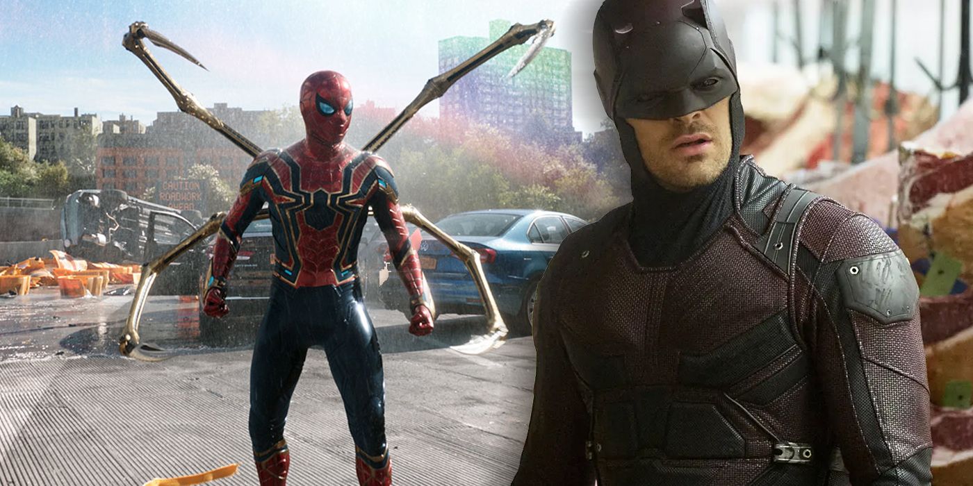 Spider-Man in the No Way Home trailer standing alongside Charlie Cox's Daredevil from the NEtflix series