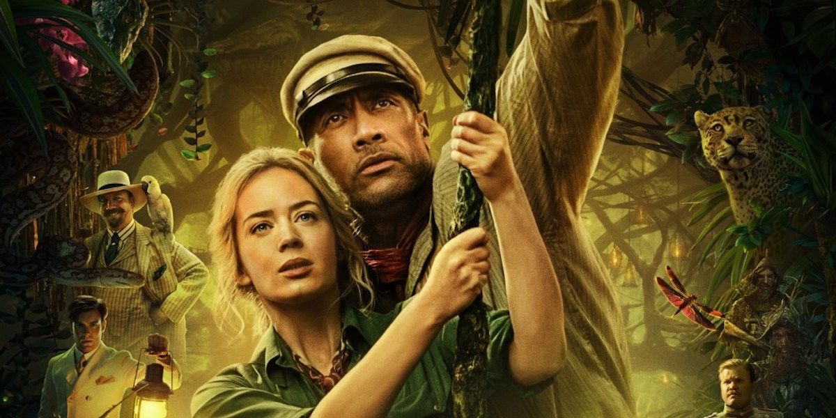 Emily Blunt and Dwayne Johnson on Jungle Cruise poster