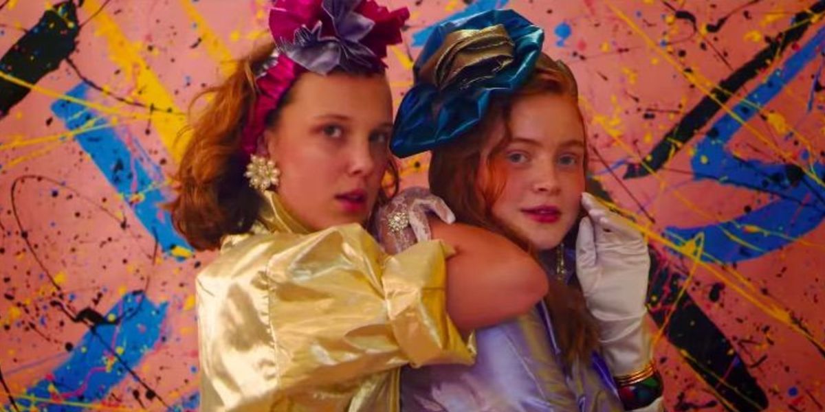 Eleven and Max take glamour shots in Stranger Things season three