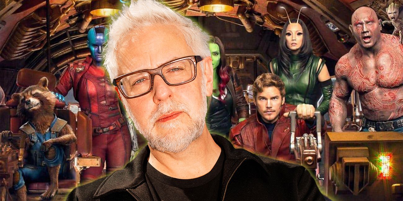 James Gunn over picture of the Guardians of the Galaxy