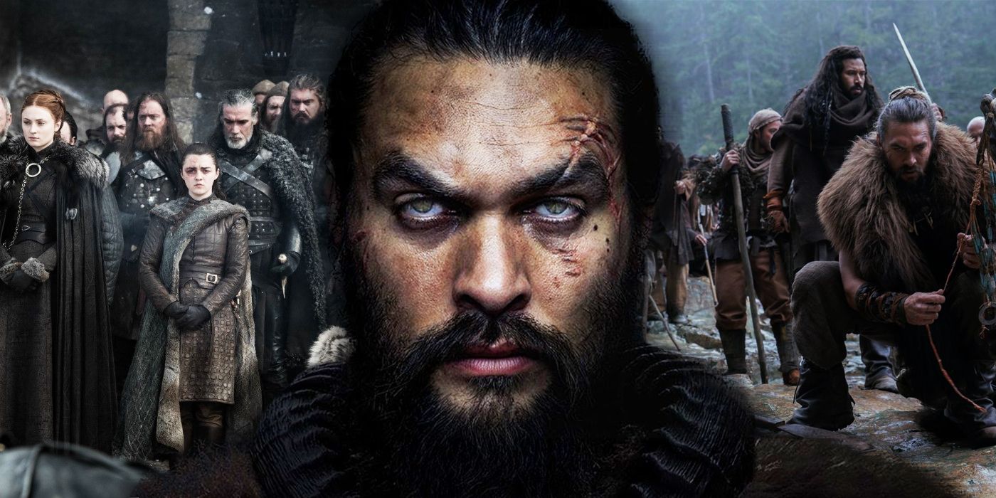 jason momoa in front of see and game of thrones