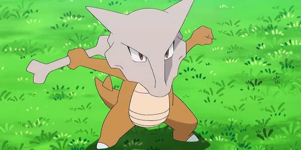 A Marowak gets ready to attack in Pokemon