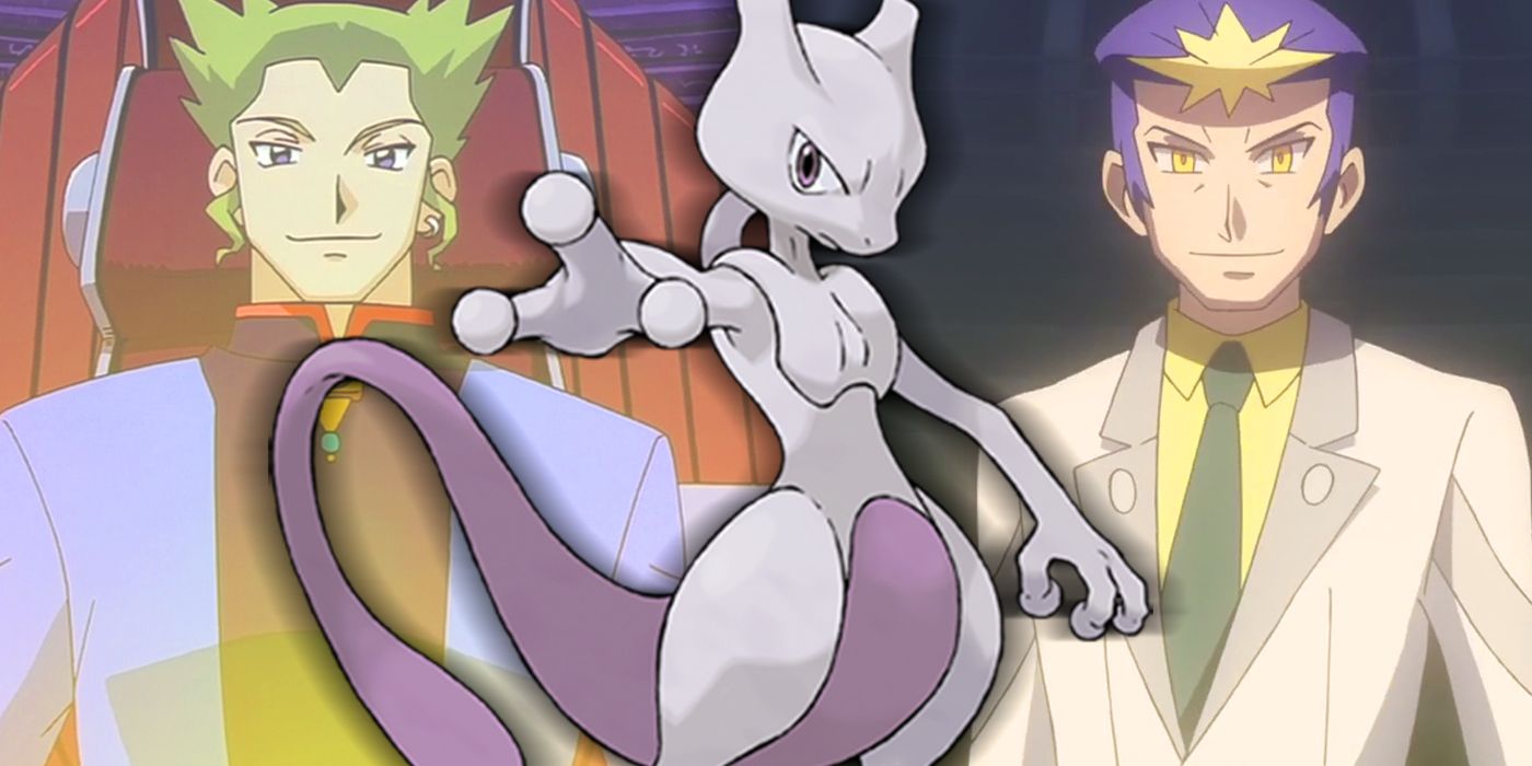 mewtwo in front if lawrance III and grings kodai from pokemon's villain