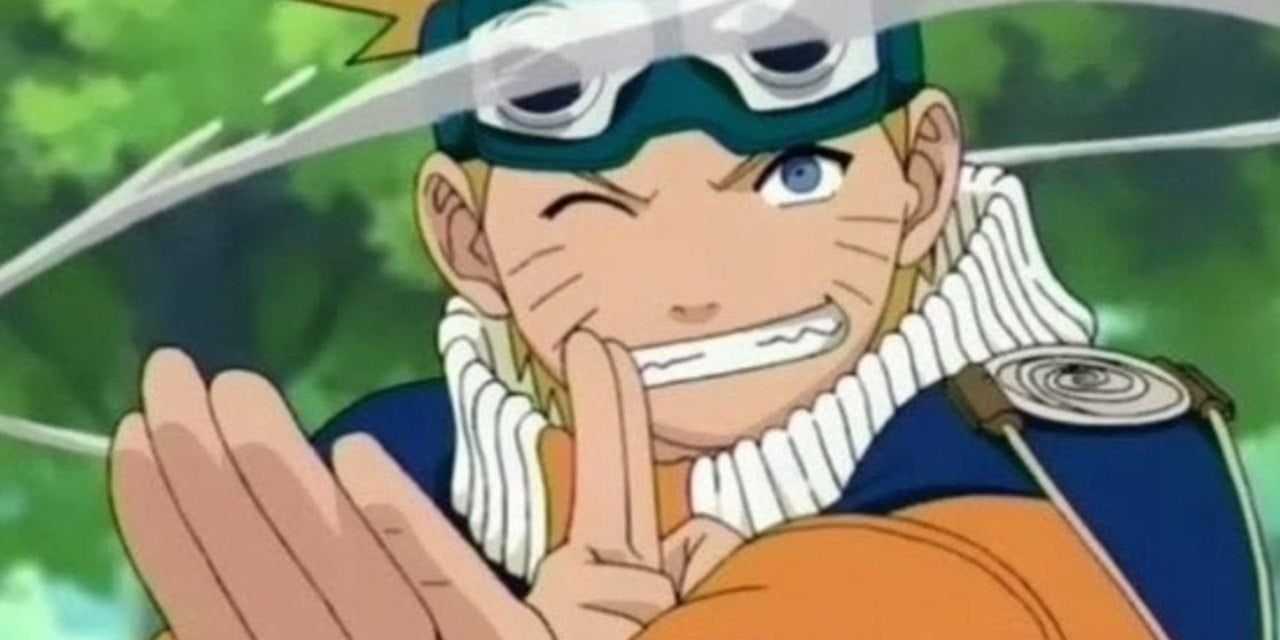 naruto winking and smiling in battle