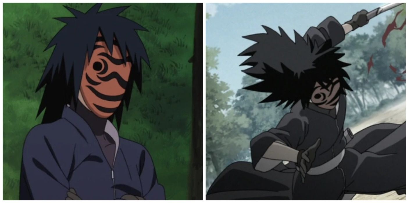 Two images of Obito in Naruto