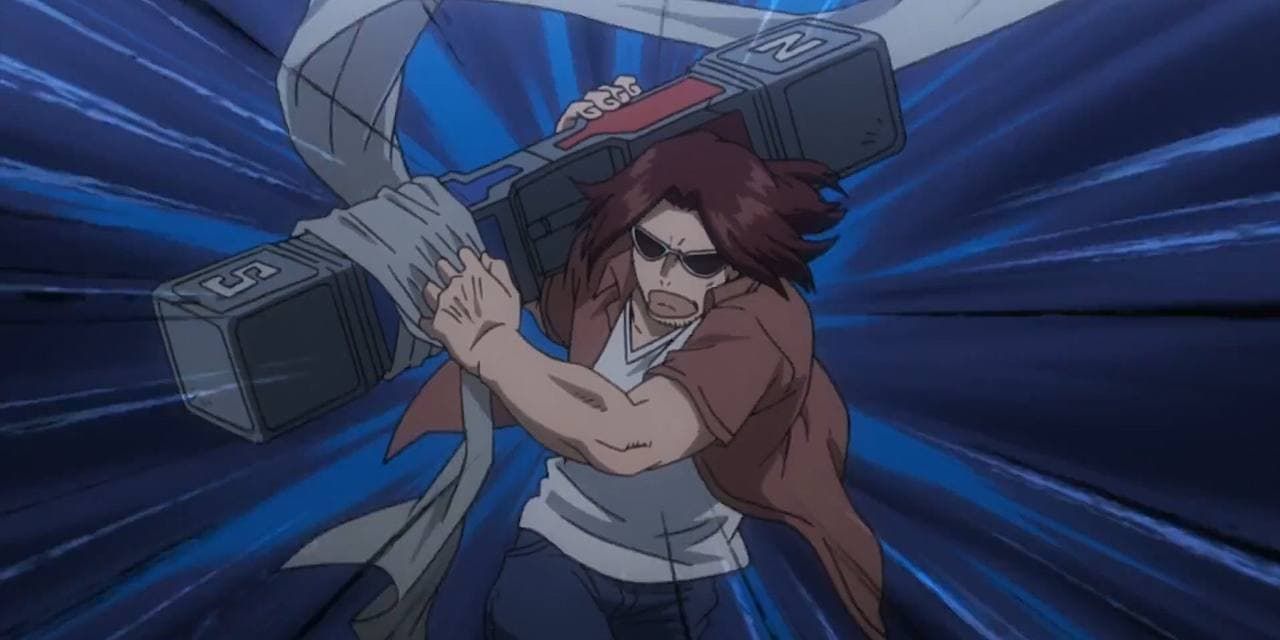 Magne carrying a big magnet in My Hero Academia
