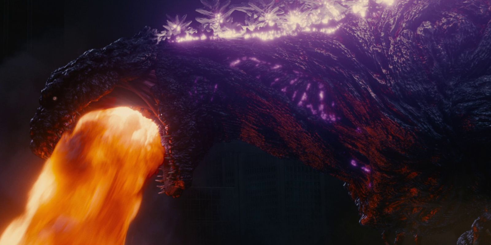 Shin Godzilla breathing fire.