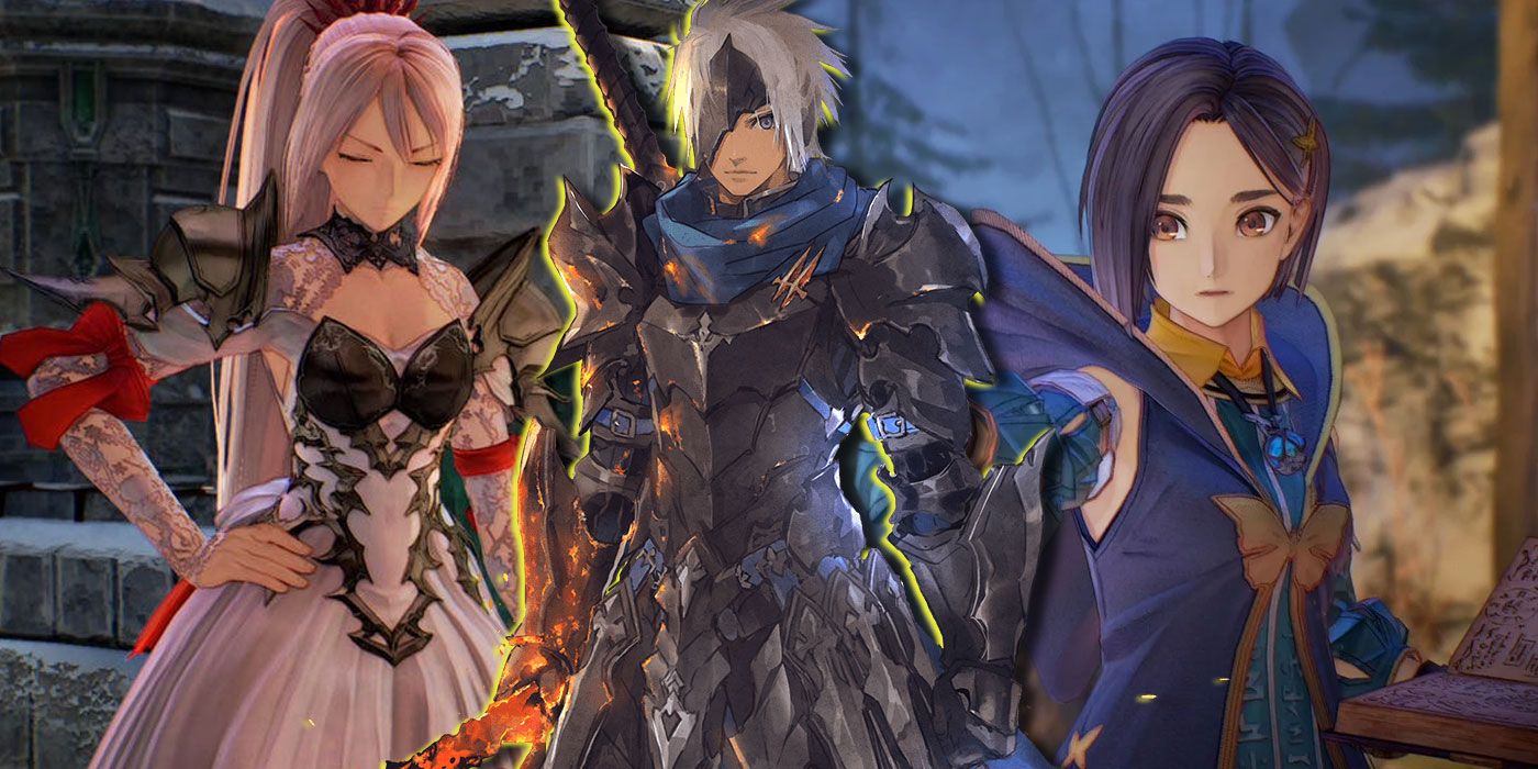 Alphen, Shionne, and Rinwell, the protagonists of Tales of Arise, gathered together.