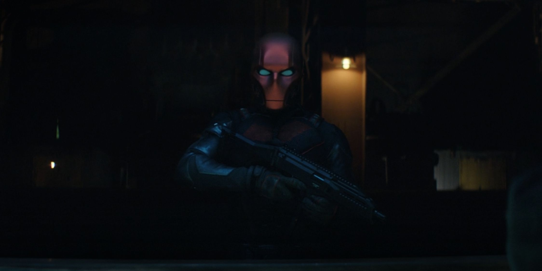 A still from Titans Season 3, Episode 2, &quot;Red Hood&quot; featuring Curran Walters as Jason Todd.