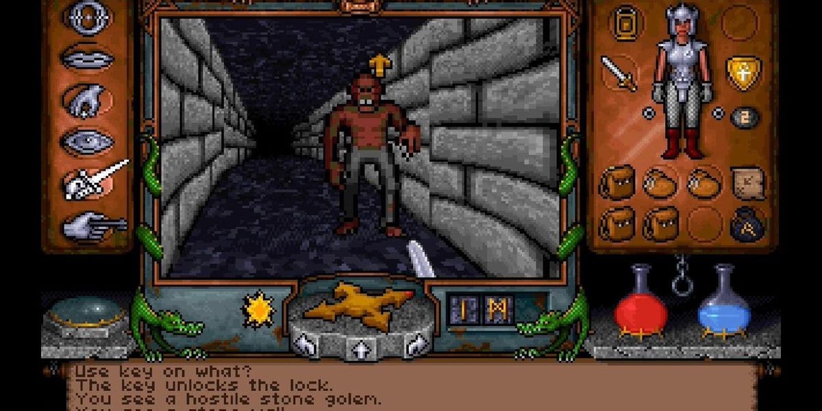 Ultima Underworld gameplay inside dungeon