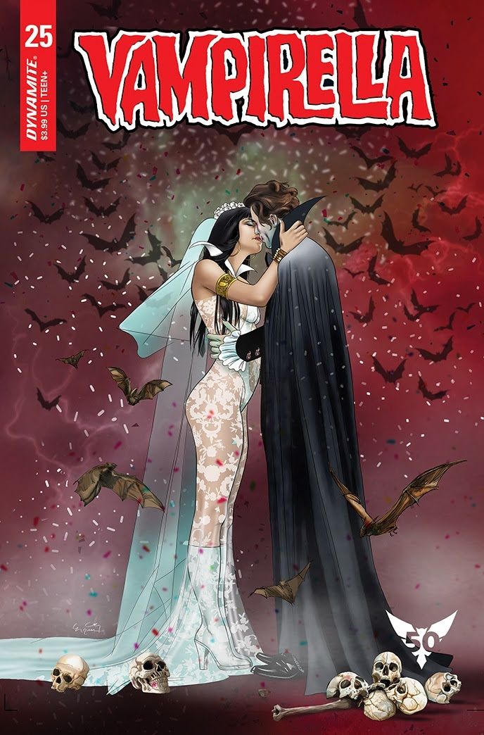 The cover of Vampirella 25, featuring Vampi's wedding to Dracula.
