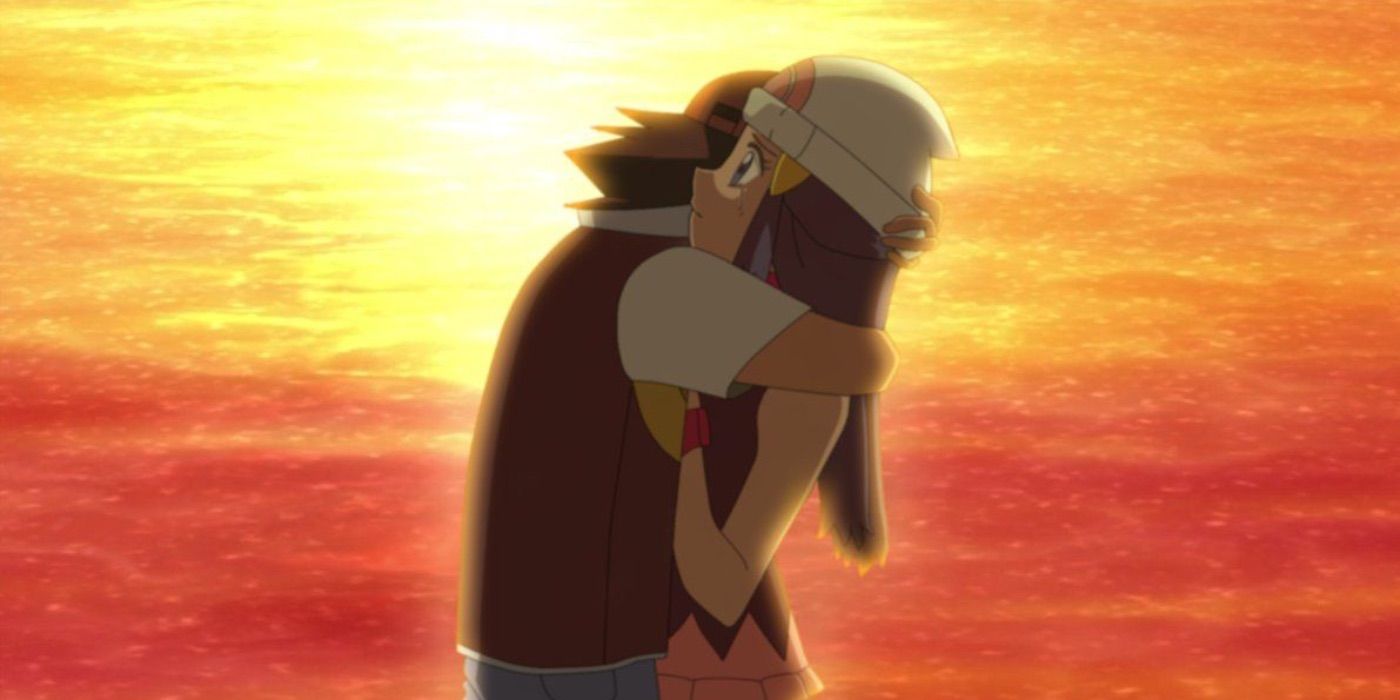 pokemon ash dawn hugging goodbye