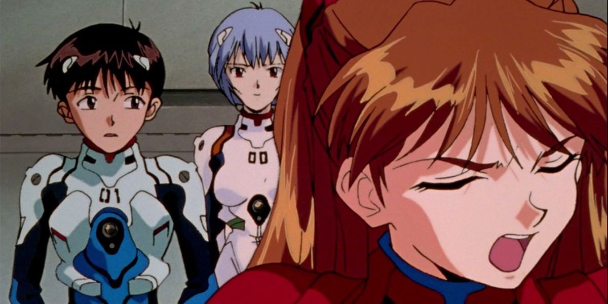 Asuka Complaining at Shinji and Rei from Neon Genesis Evangelion