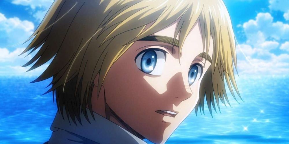 Attack on Titan Armin Looks Back as Wind Blows His Hair