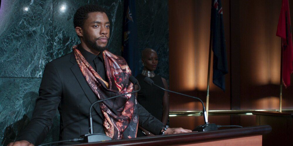 King T'Challa gives a speech to the UN about Wakanda's true nature