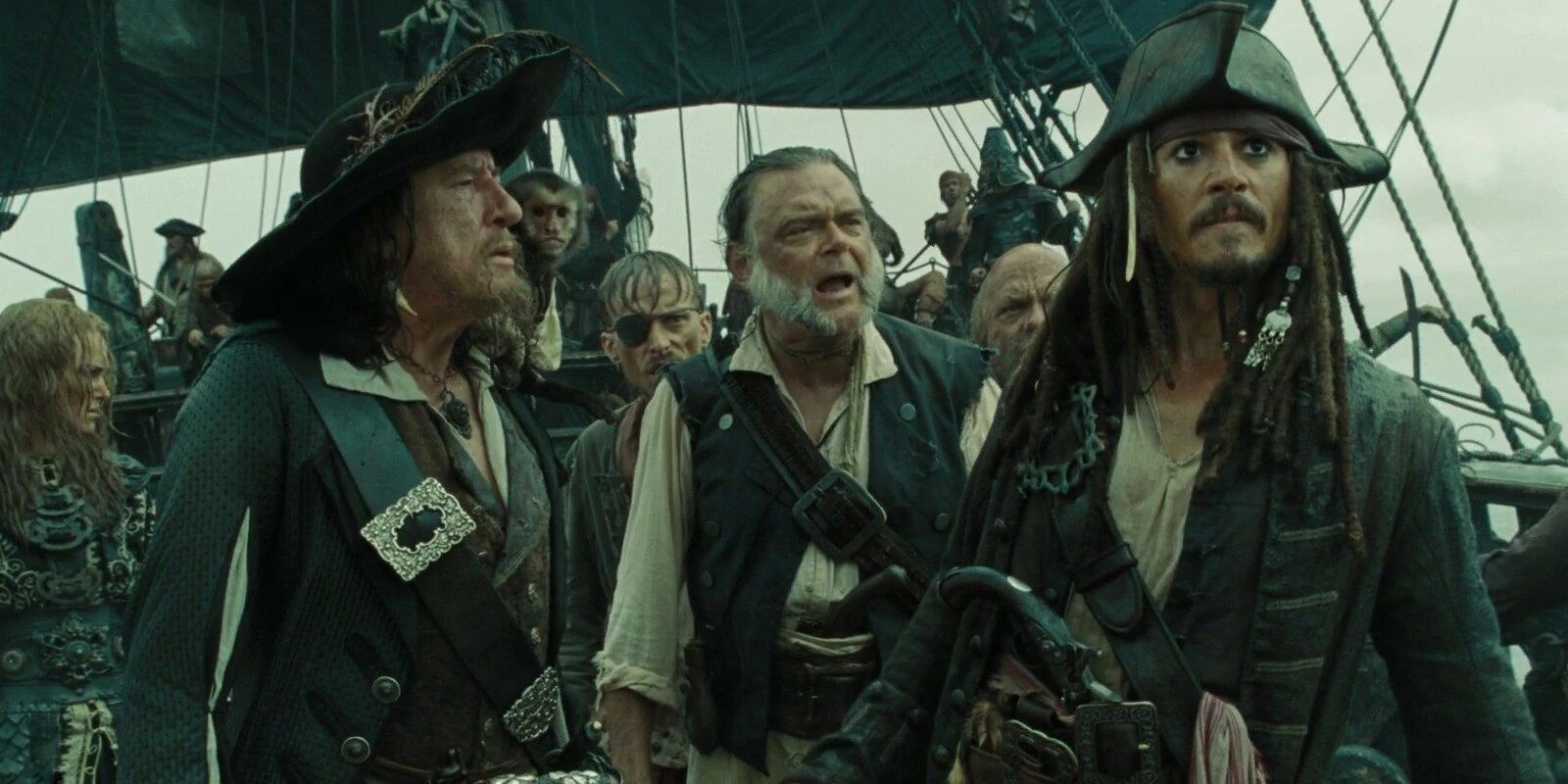 Jack Sparrow and the crew of the black 
