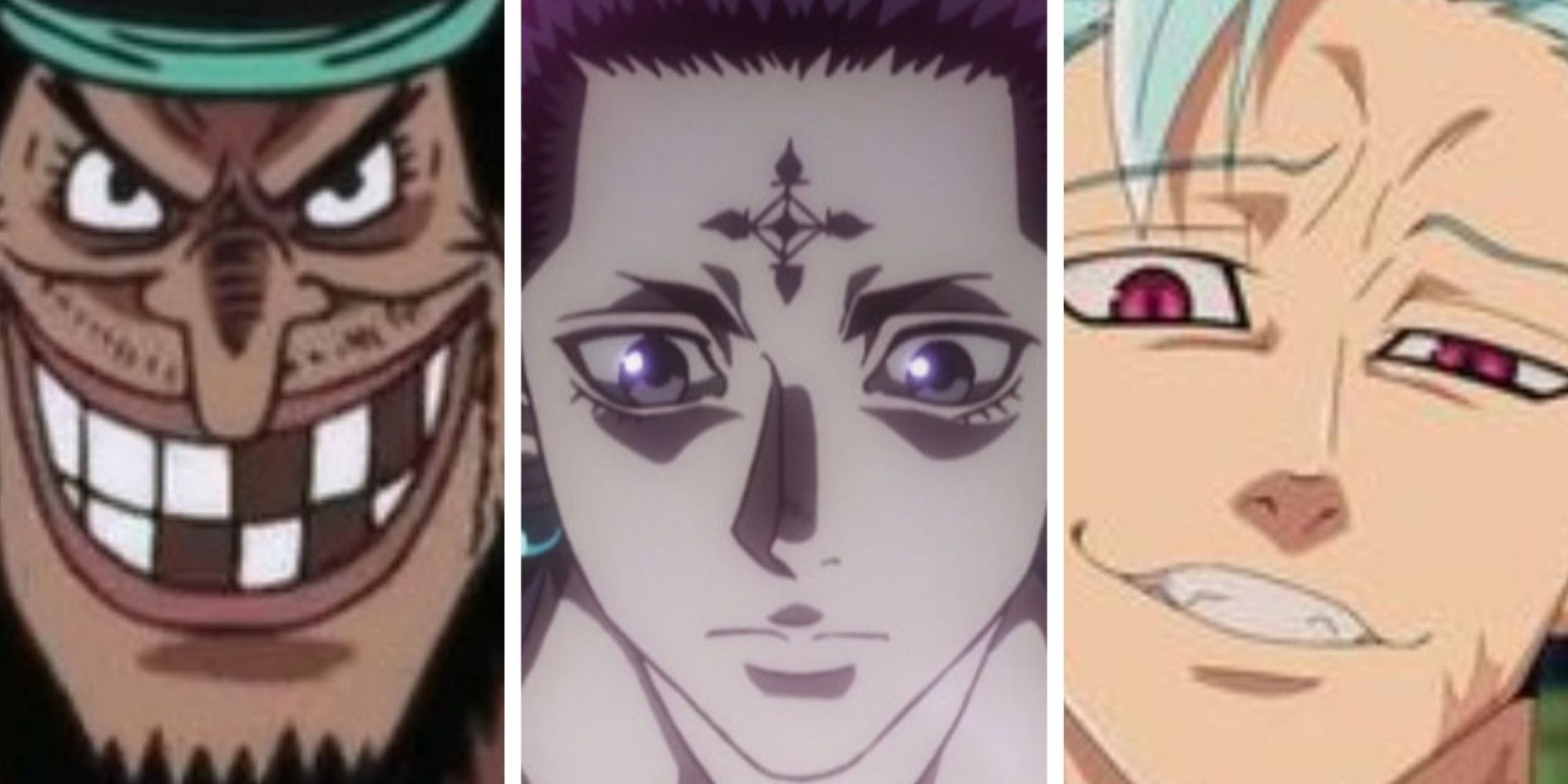 Blackbeard from One Piece, Chrollo Lucilfer from HxH, Ban from The Seven Deadly Sins
