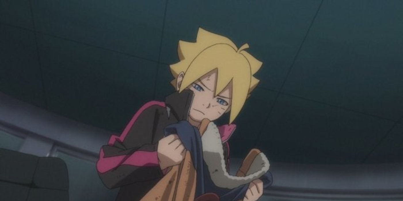 Boruto Holding Naruto's Old Jacket