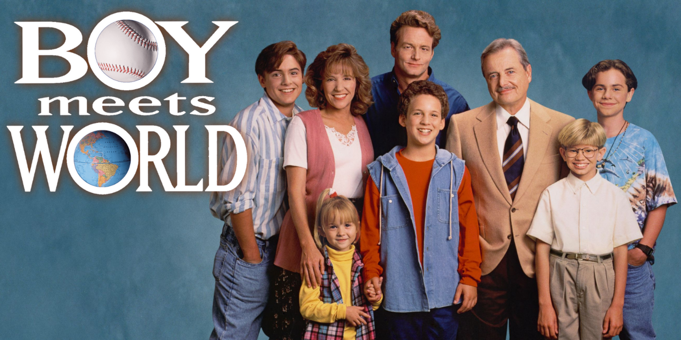 Promo image for Boy Meets World showing full cast