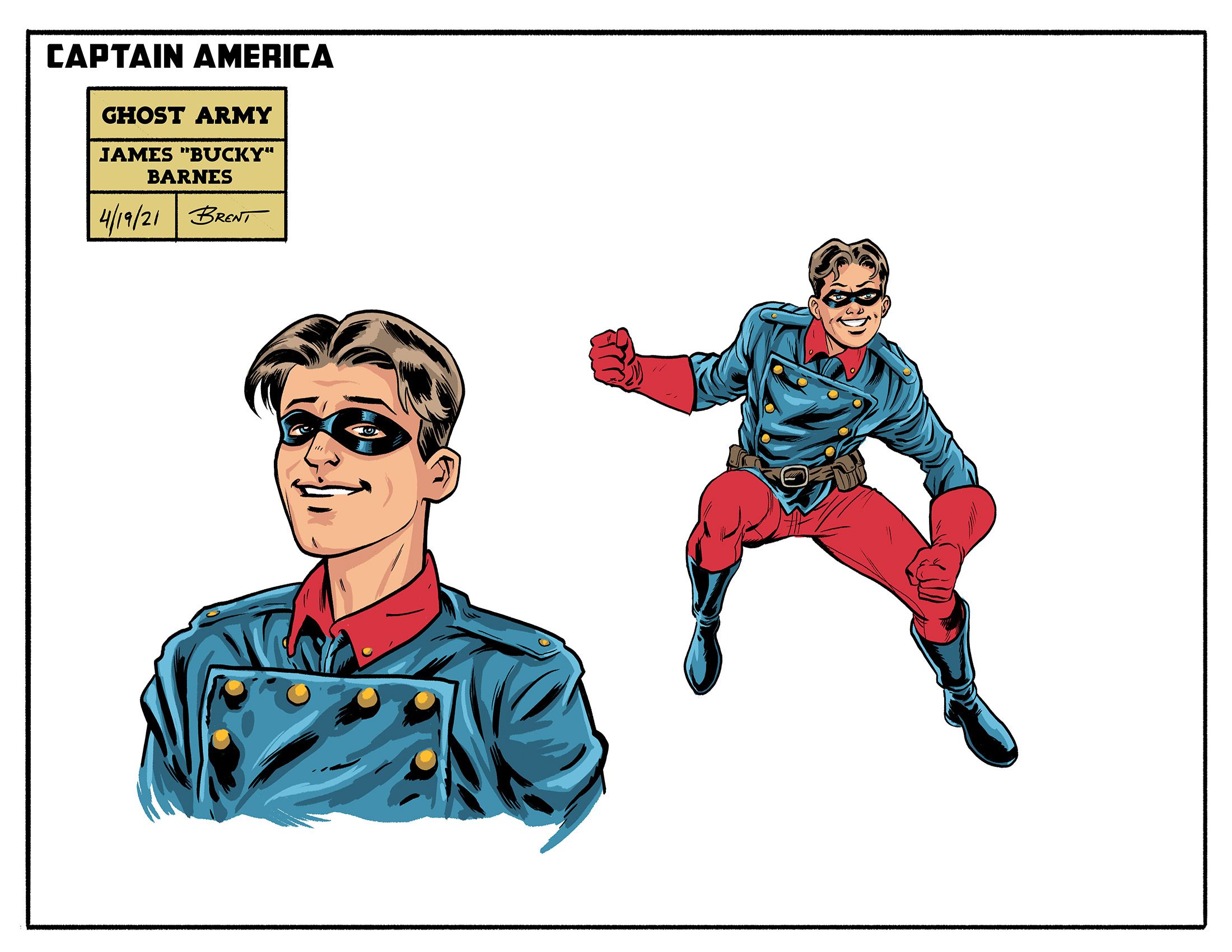 Captain America: The Ghost Army character sketch of Bucky Barnes