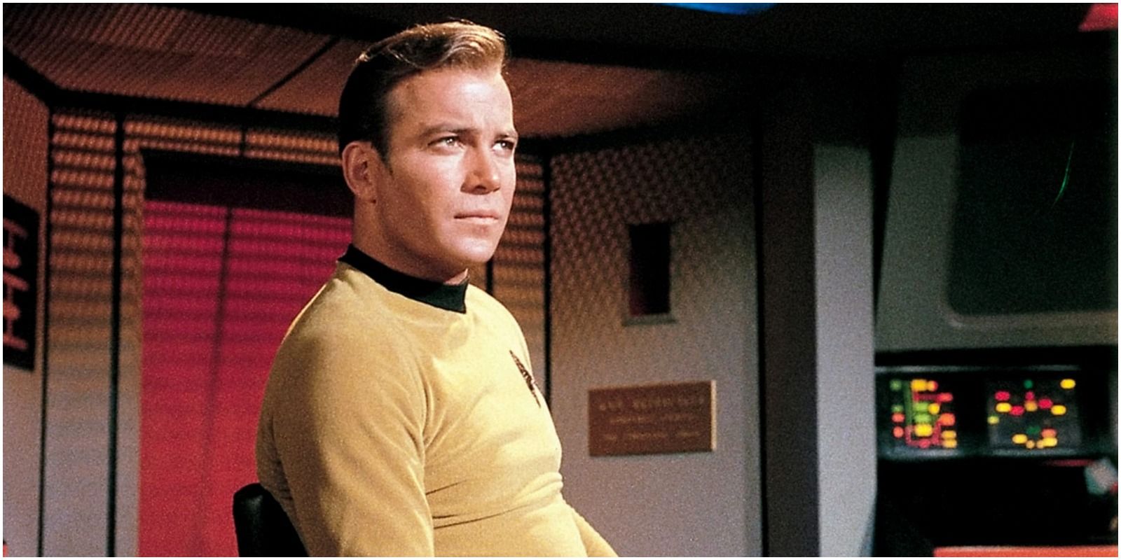 Captain Kirk aboard his ship, the Enterprise, from TOS