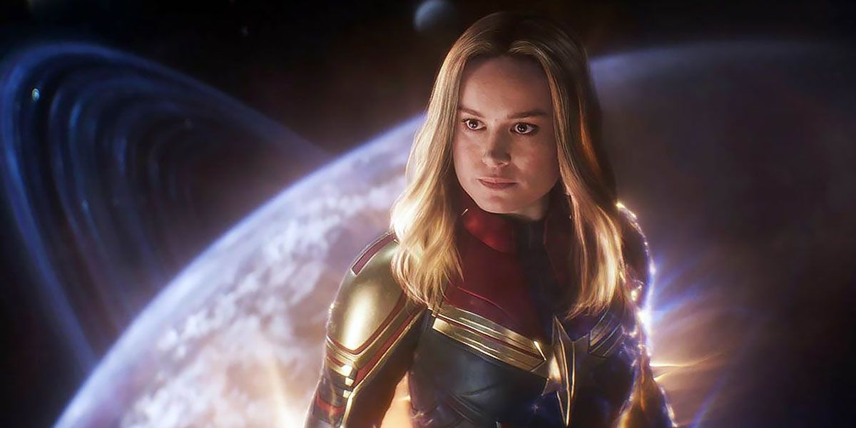 Captain Marvel in front of a planet in Avengers: Endgame