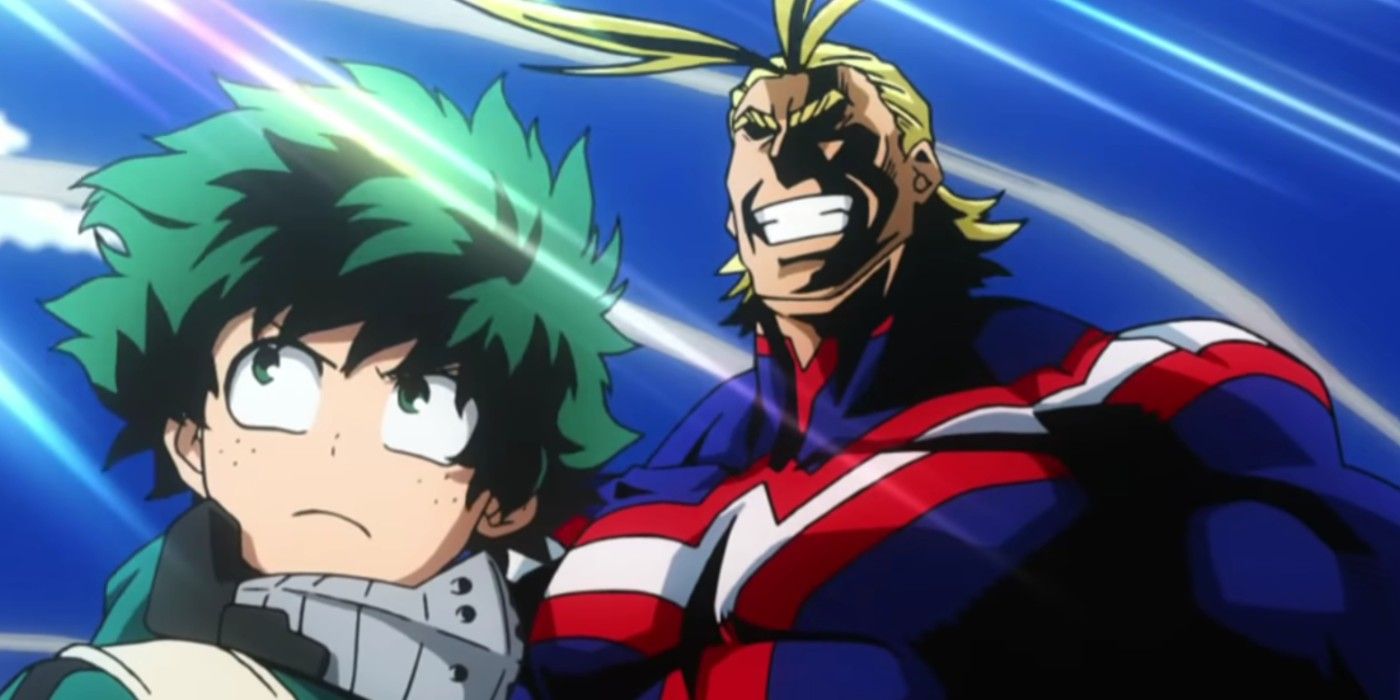 Deku And All Might Stand Proud In My Hero Academia