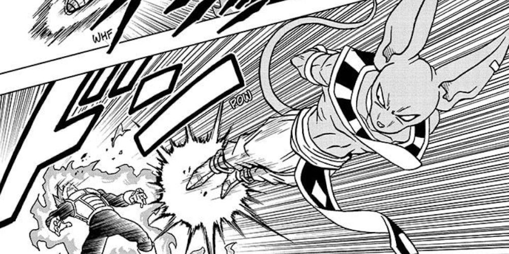 Manga Dragon Ball Super Beerus Vegeta Fighting