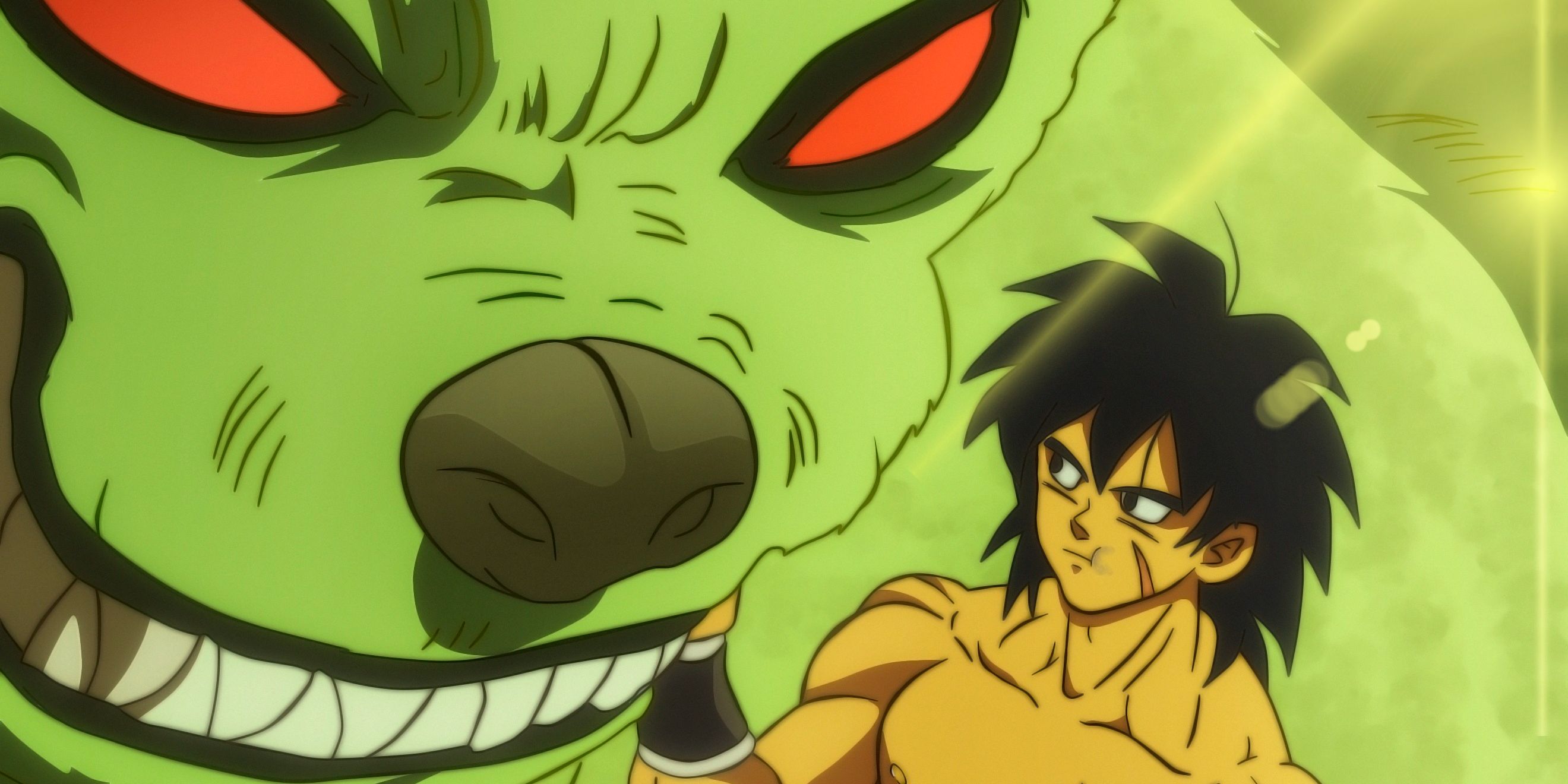 Broly se relaciona com seu alienígena de estimação, Ba, em Dragon Ball Super: Broly.