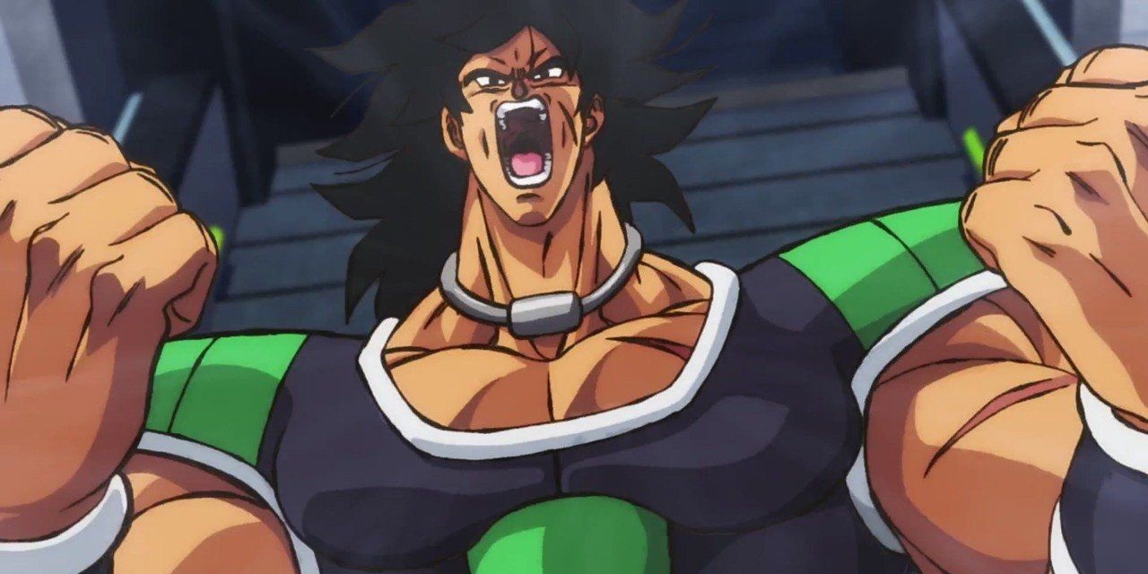 Broly solta um grito de raiva em Dragon Ball Super: Broly.