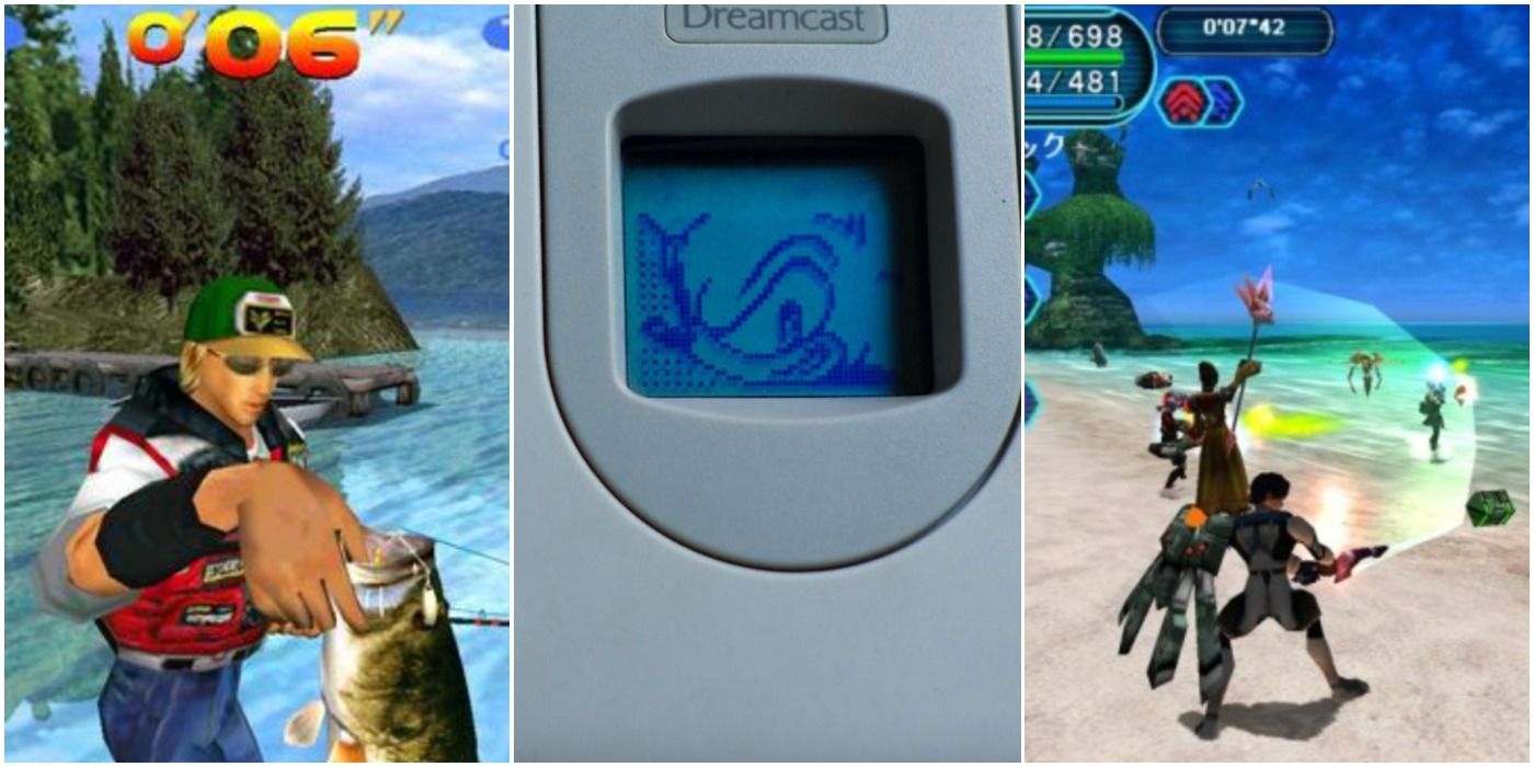 Dreamcast Worked Failed fishing Rod VMU Online Trio