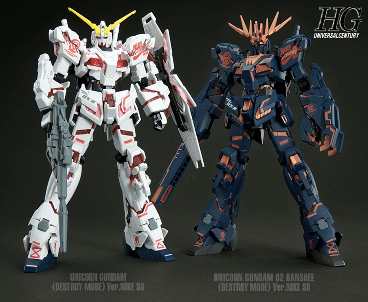 Gundam Model Kits from Bandai's Nike collaboration