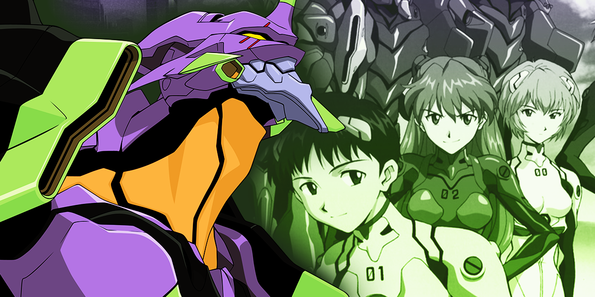 Evangelion Unit 01, Shinji, Asuka, and Rei
