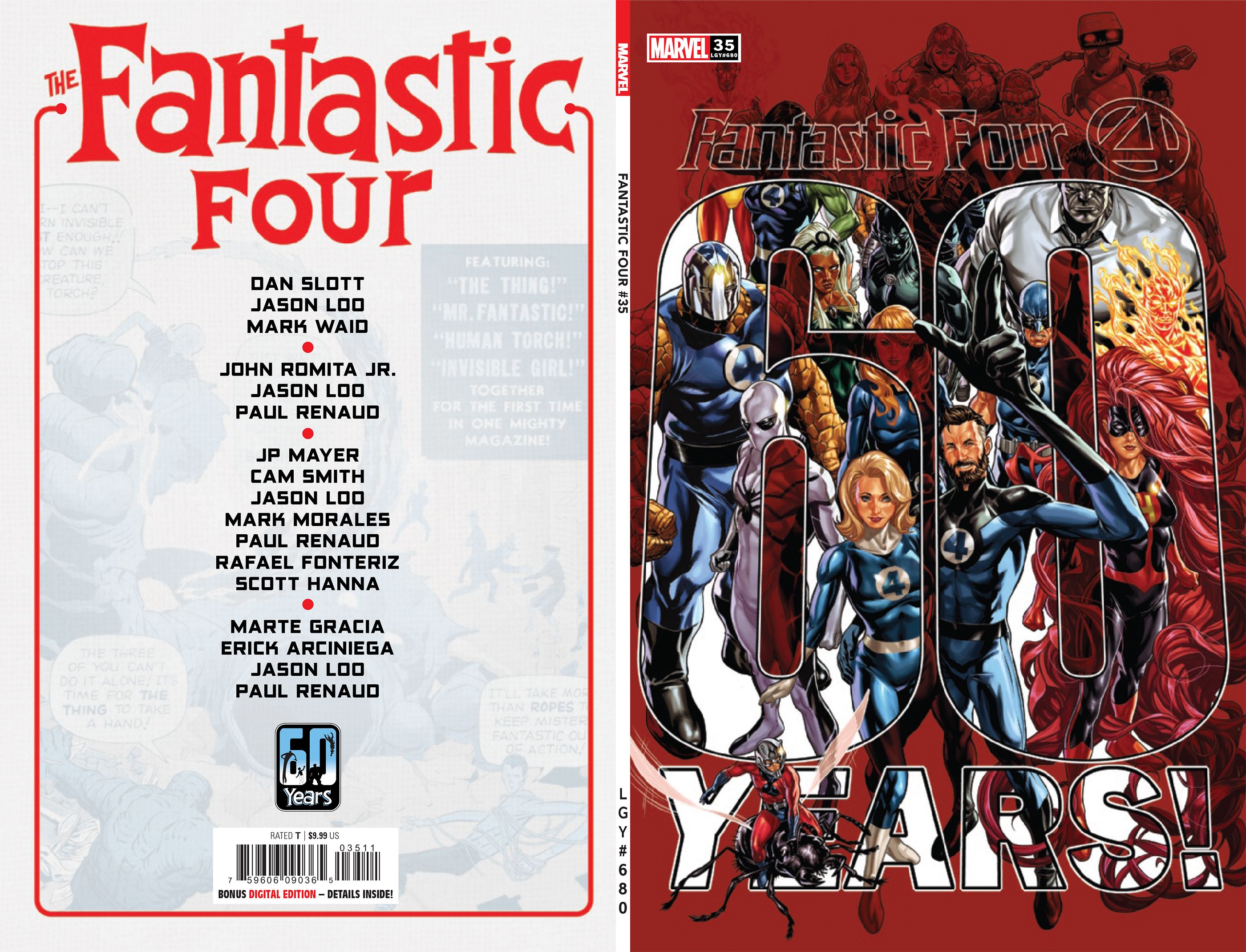 The main cover to the 60th anniversary issue of the Fantastic Four.