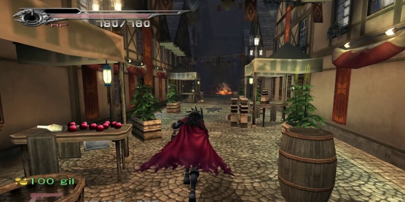 Uma captura de tela da jogabilidade em Dirge Of Cerberus: Final Fantasy VII