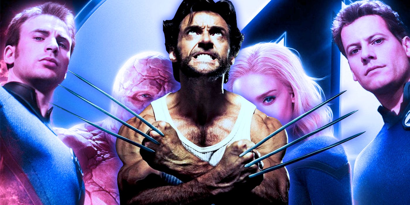 Hugh Jackman as Wolverine, and the cast of Fantastic Four (2005)