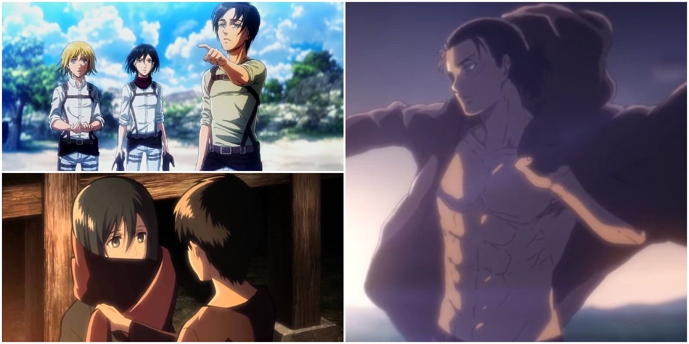 Eren with Armin and Mikasa