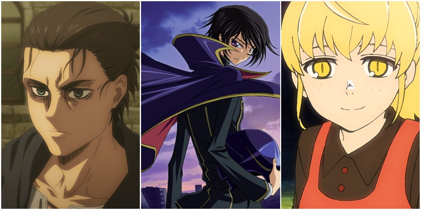 Eren from Attack on Titan, Lelouch from Code Geass, & Rachel from Tower of God