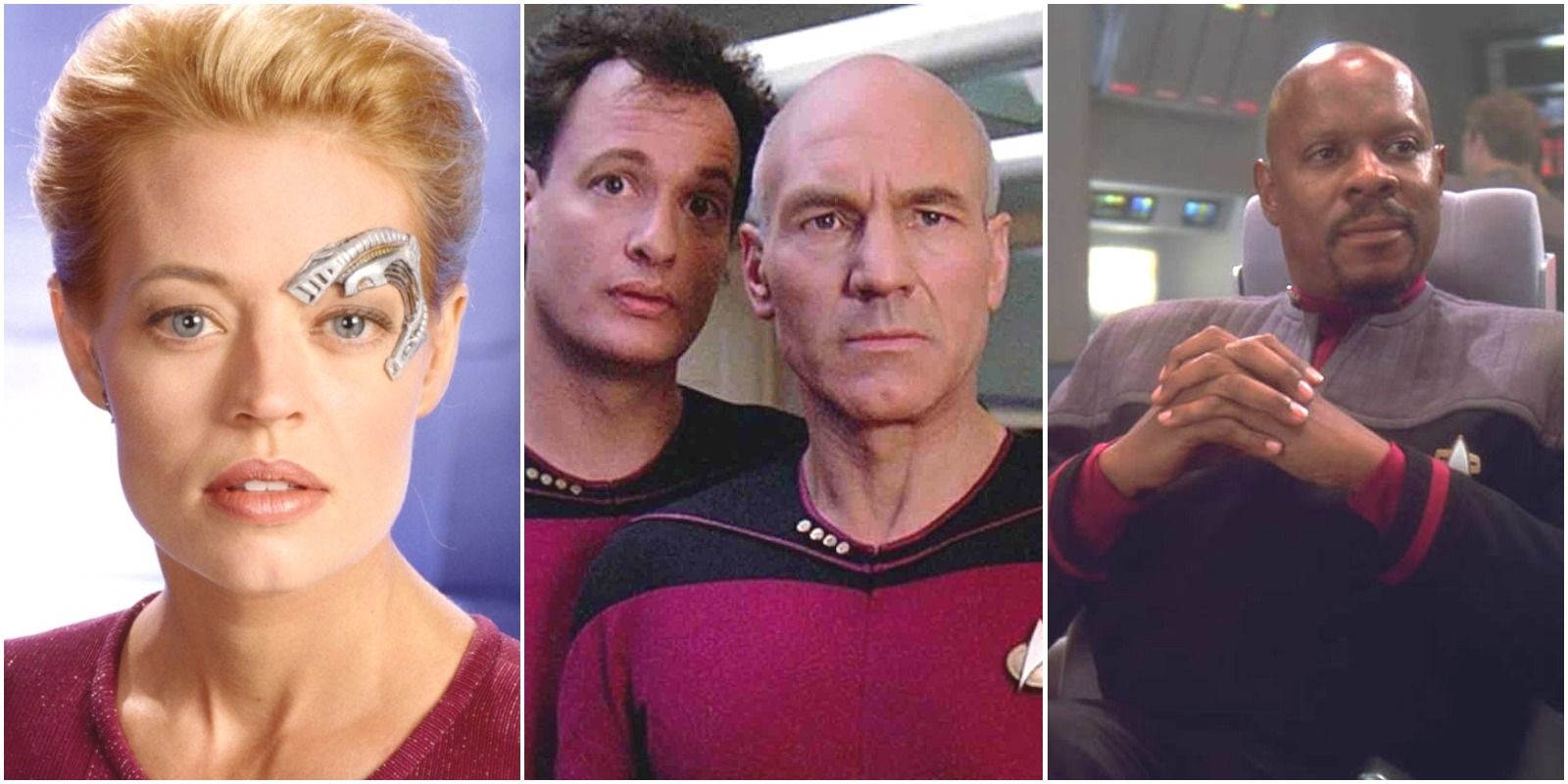 Seven of Nine, Sisko, and Picard from the Star Trek Universe
