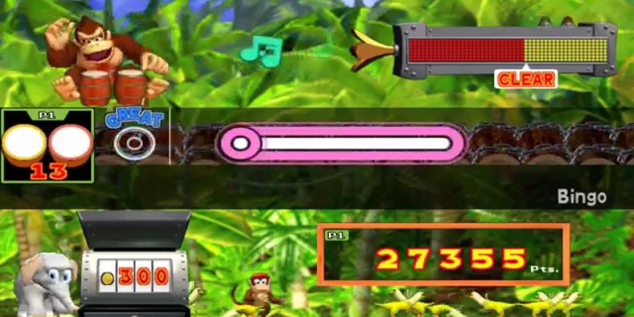 DK Bongos gameplay in Donkey Konga for the GameCube