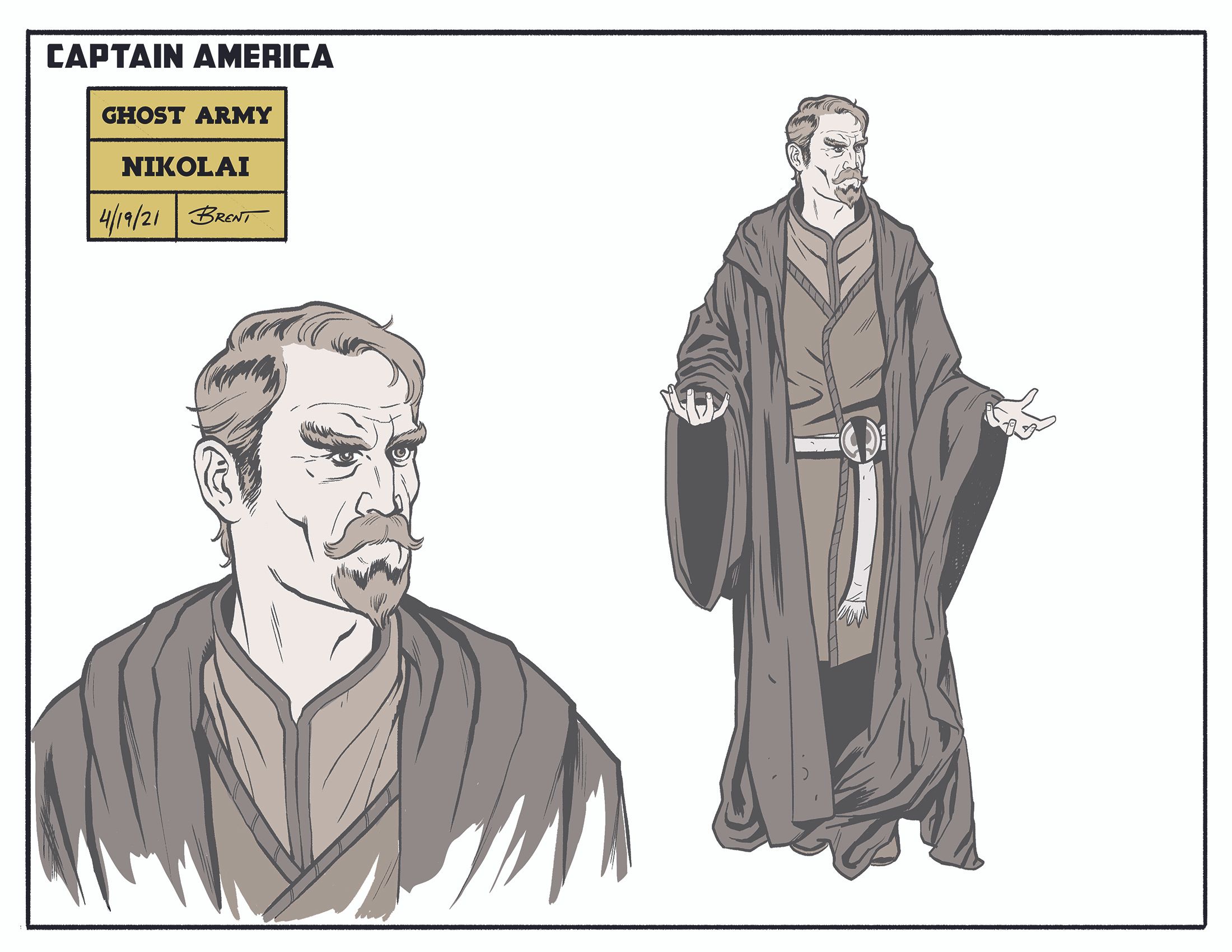 Captain America: The Ghost Army character sketch of Nikolai