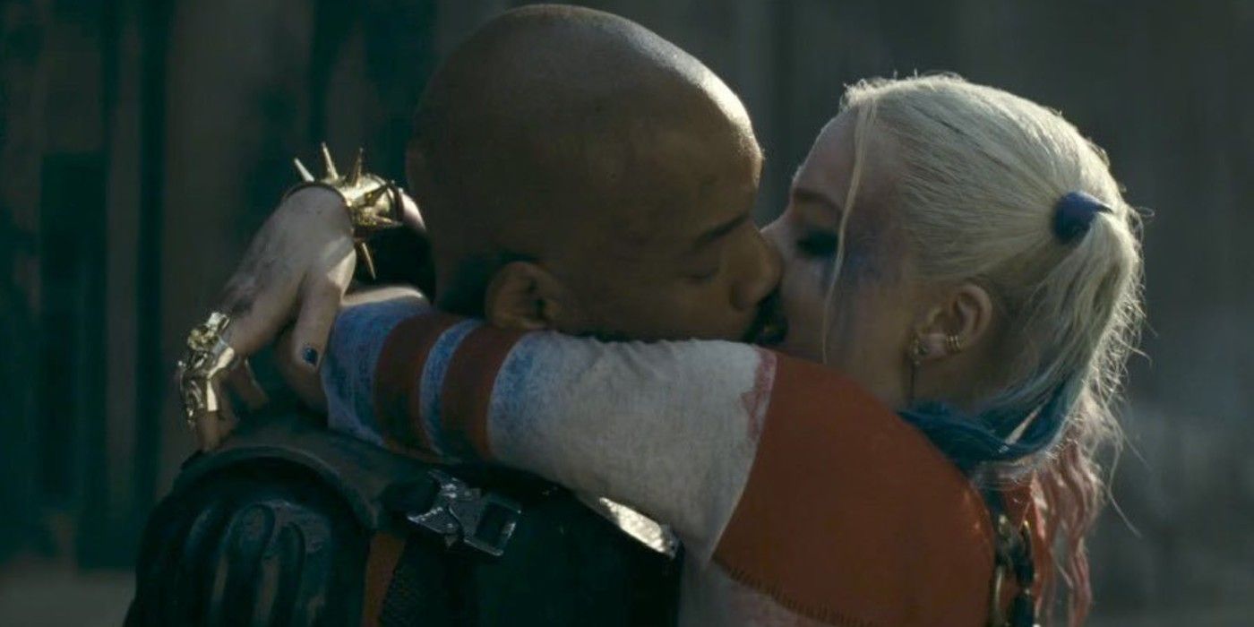 Harley Quinn And Deadshot Kiss In Suicide Squad
