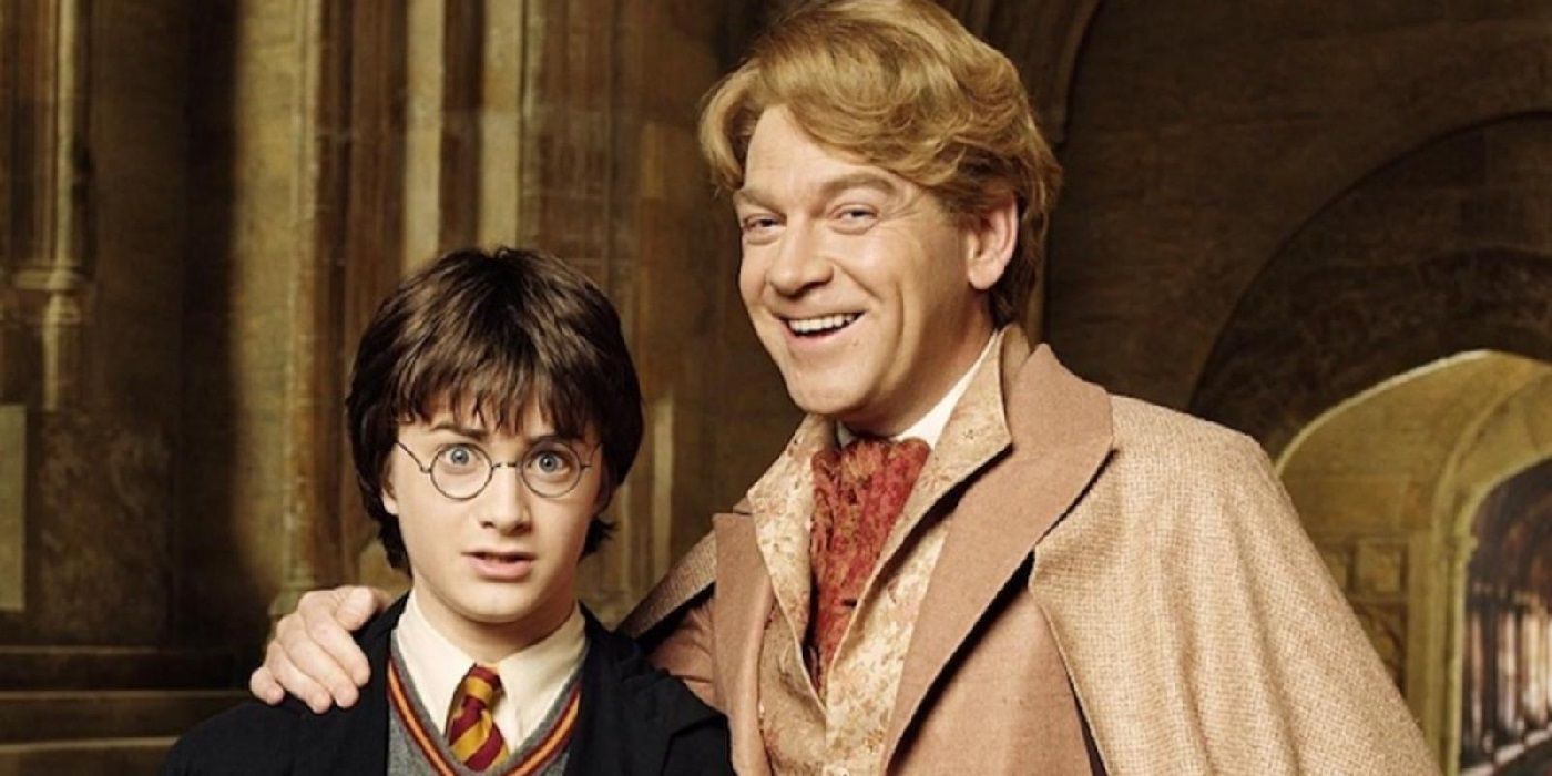 Harry Potter and Lockhart posing for a photo in Chamber Of Secrets