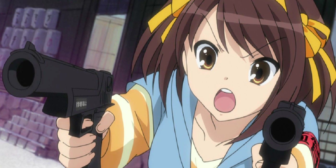 Haruhi Pulls Her Guns In The Melancholy Of Haruhi Suzumiya