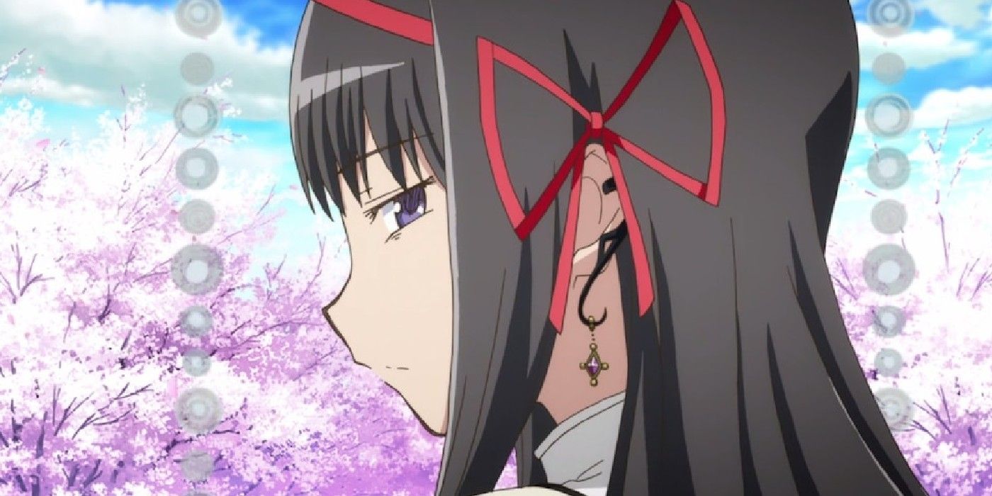 Sideview Of Homura In Her New World In Puella Magi Madoka Magica