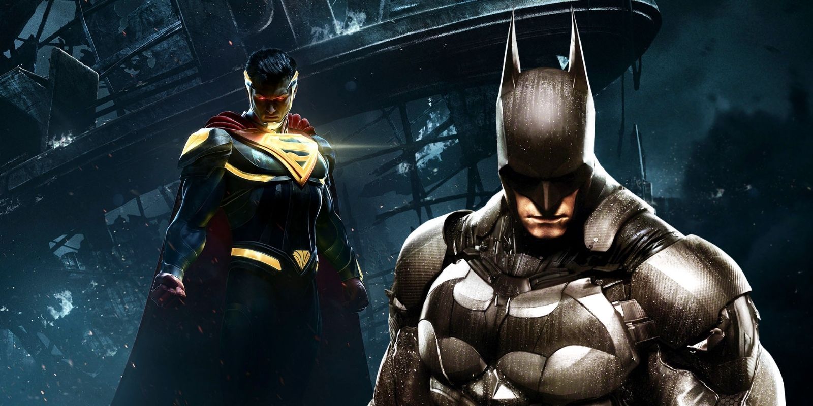 Superman in Injustice 2 standing alongside Batman in Arkham Knight