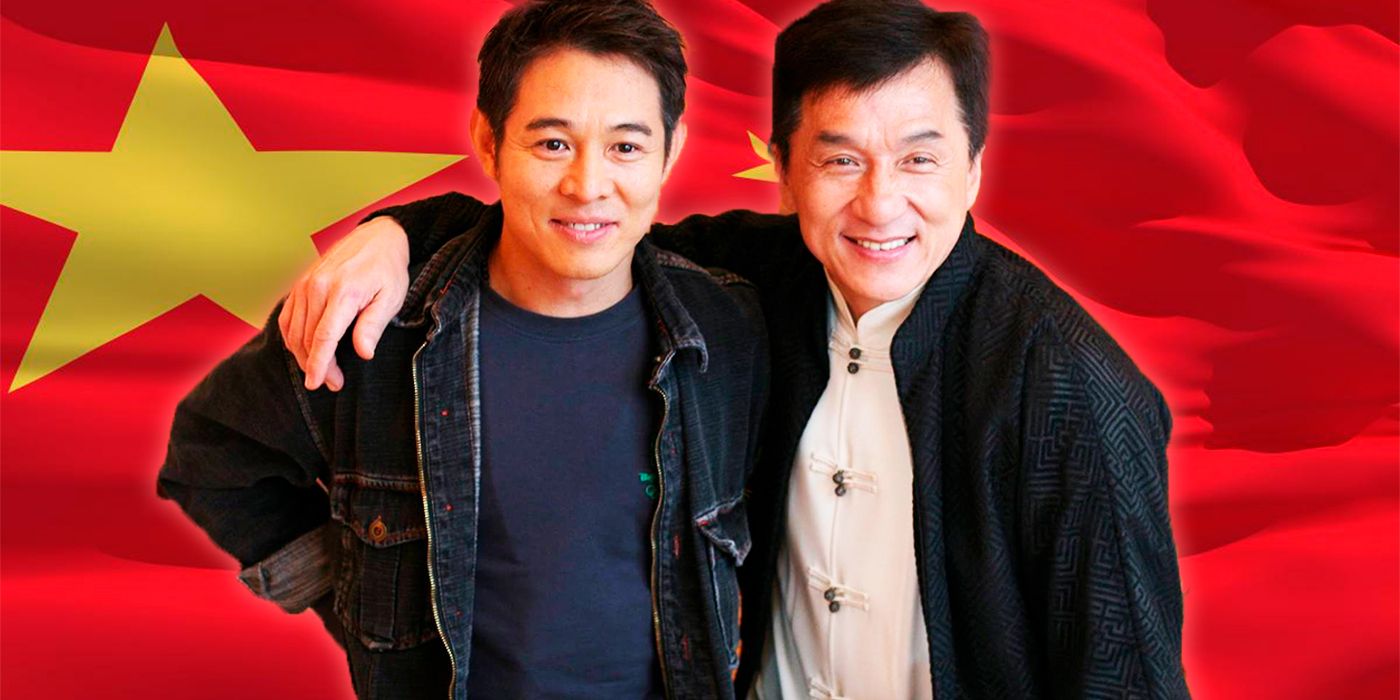 Jackie Chan Jet Li China flag