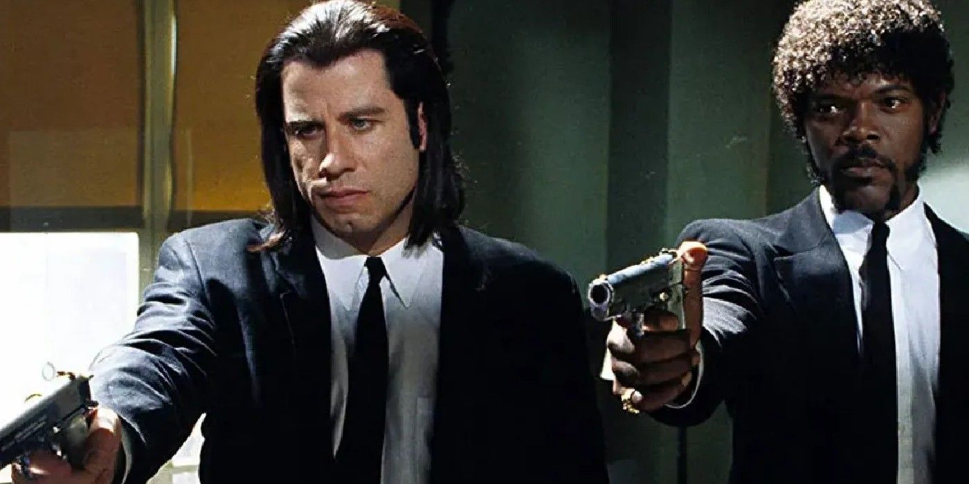 Jules And Vince Aim Their Guns In Pulp Fiction